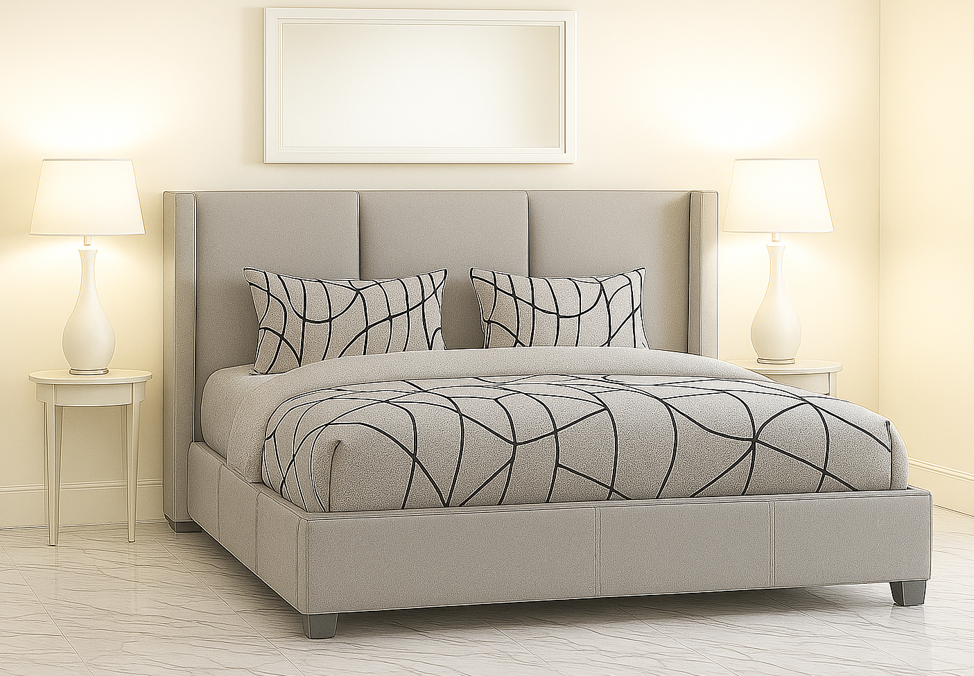 RADIANCE (AUSSIE MADE) UPHOLSTERED BEDROOM COLLECTION – ASSORTED FABRICS & COLOURS - STARTING FROM $999