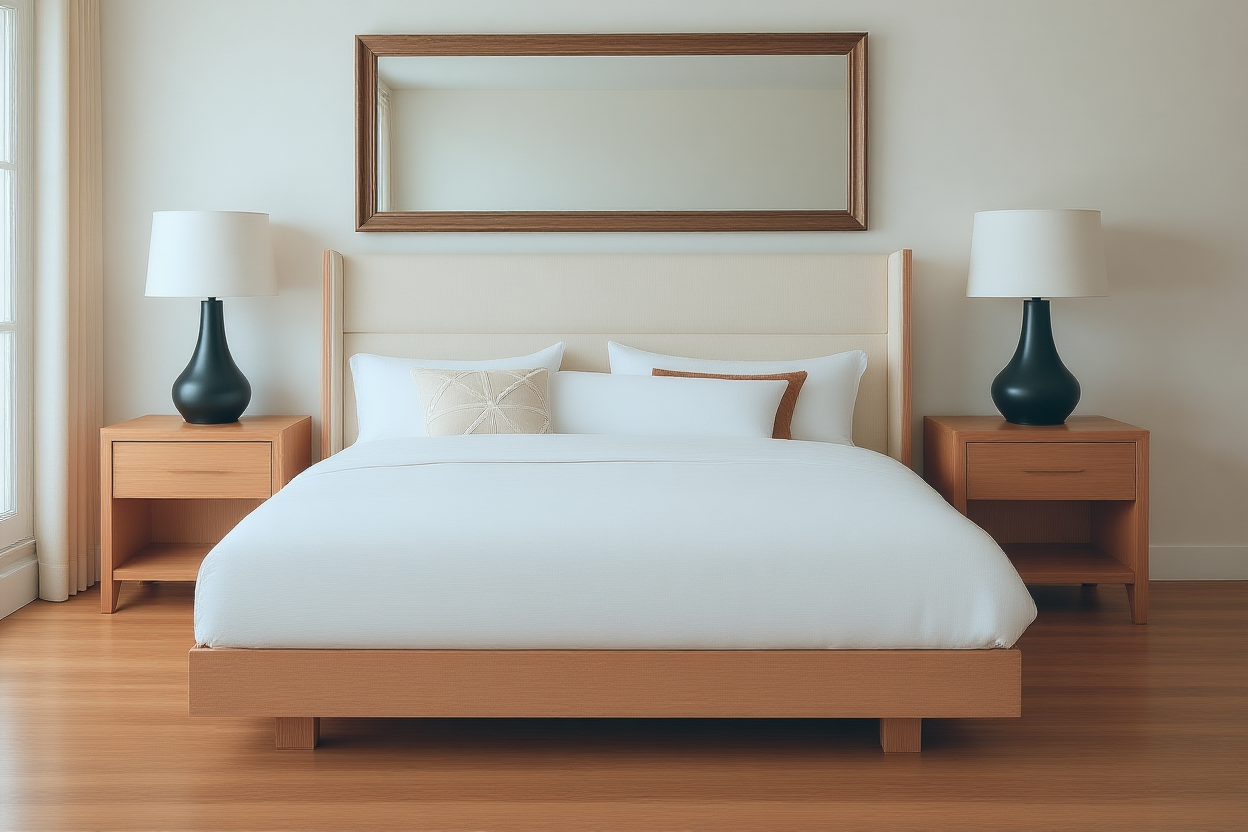 RIALTO (AUSSIE MADE) BEDROOM COLLECTION - FABRIC / SOLID TIMBER / TASSIE OAK VENEER / TASSIE OAK HARDWOOD COMBINATION - ASSORTED PAINTED COLOURS - STARTING FROM $1999