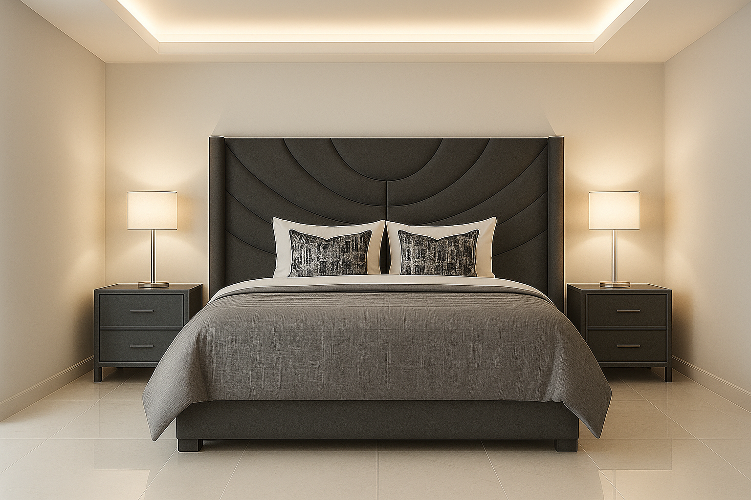 SADDLE (AUSSIE MADE) WINGED UPHOLSTERED BEDROOM COLLECTION – ASSORTED FABRICS & COLOURS - STARTING FROM $999
