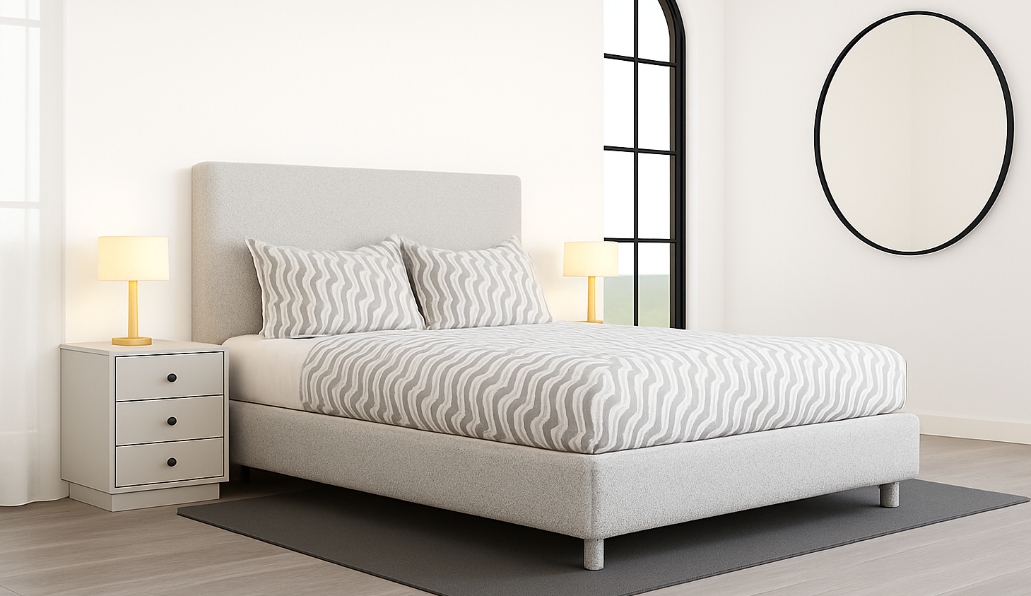 SIMPLES (AUSSIE MADE) UPHOLSTERED BEDROOM COLLECTION - ASSORTED FABRICS AND COLOURS - STARTING FROM $799