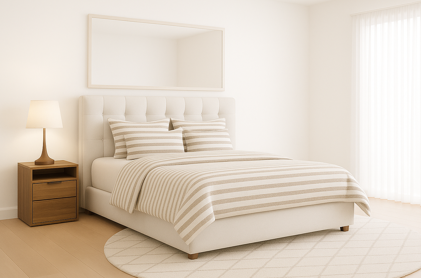 SPANISH (AUSSIE MADE) UPHOLSTERED BEDROOM COLLECTION – ASSORTED FABRICS & COLOURS - STARTING FROM $699