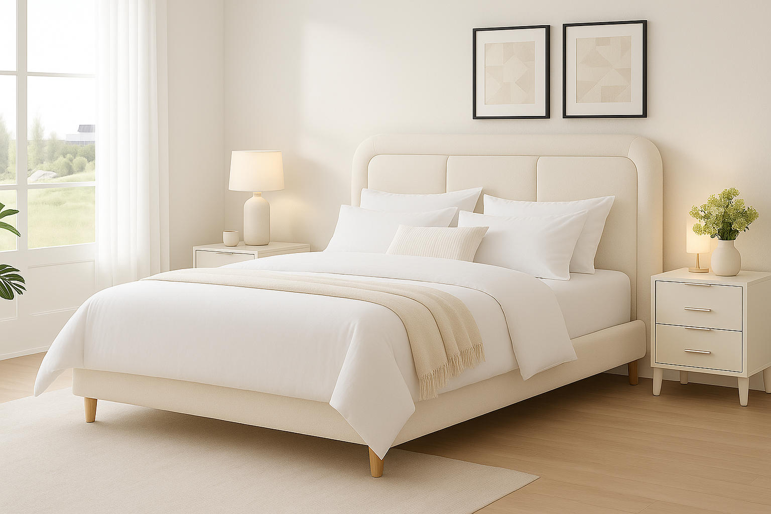 SPIRAL (AUSSIE MADE) UPHOLSTERED BEDROOM COLLECTION - ASSORTED FABRICS AND COLOURS - STARTING FROM $699