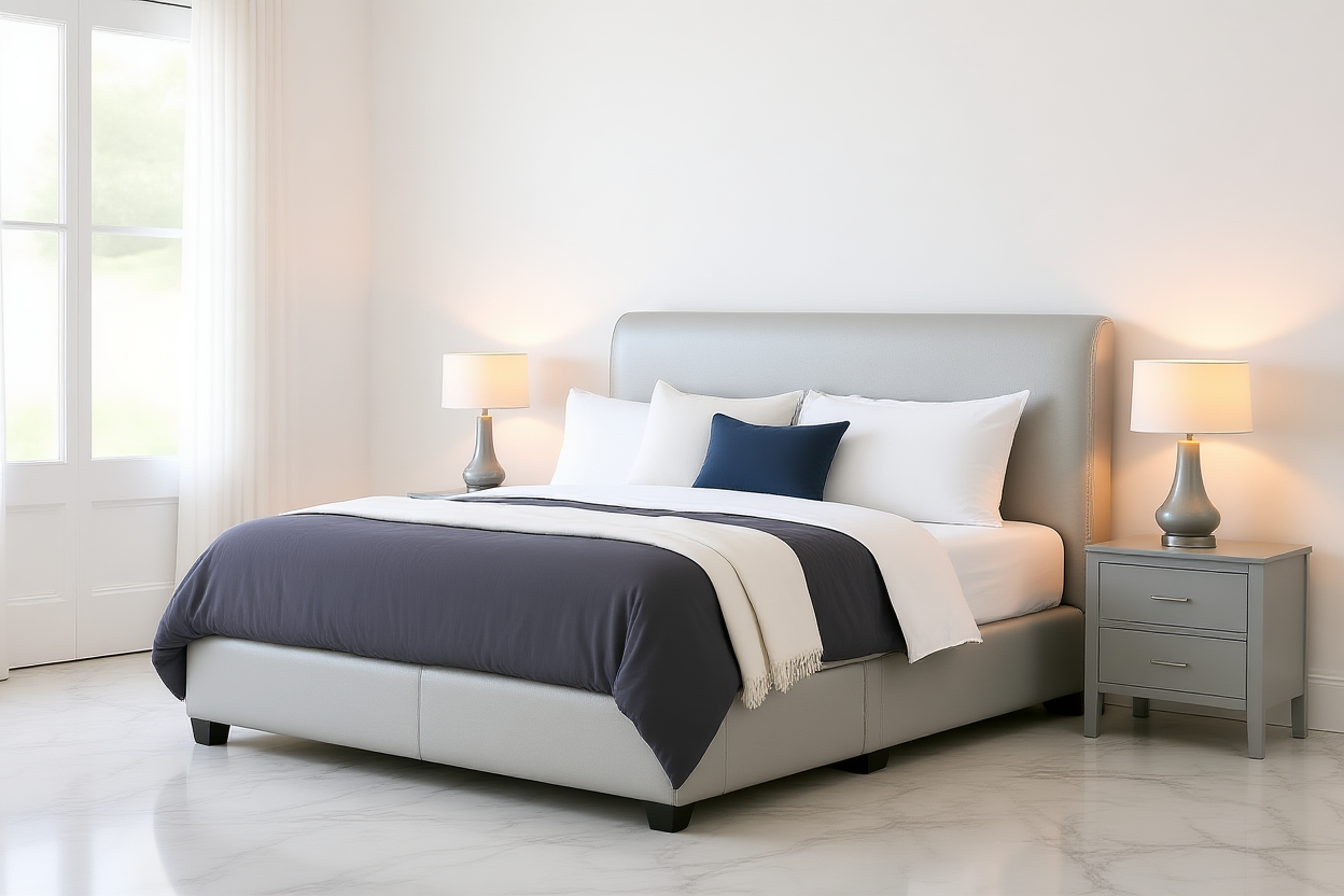 TAILOR (AUSSIE MADE) UPHOLSTERED BEDROOM COLLECTION - ASSORTED FABRICS AND COLOURS - STARTING FROM $699