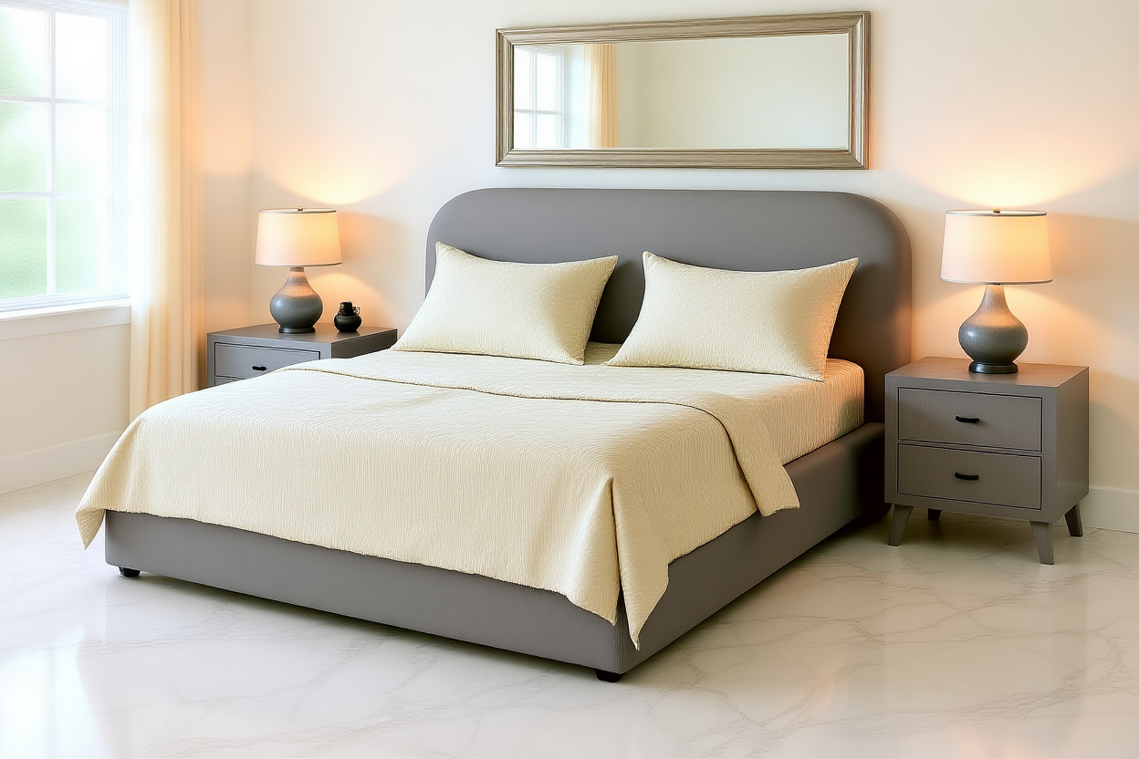 PEGGY (AUSSIE MADE) UPHOLSTERED BED FRAME COLLECTION – ASSORTED FABRICS & COLOURS - STARTING FROM $1999