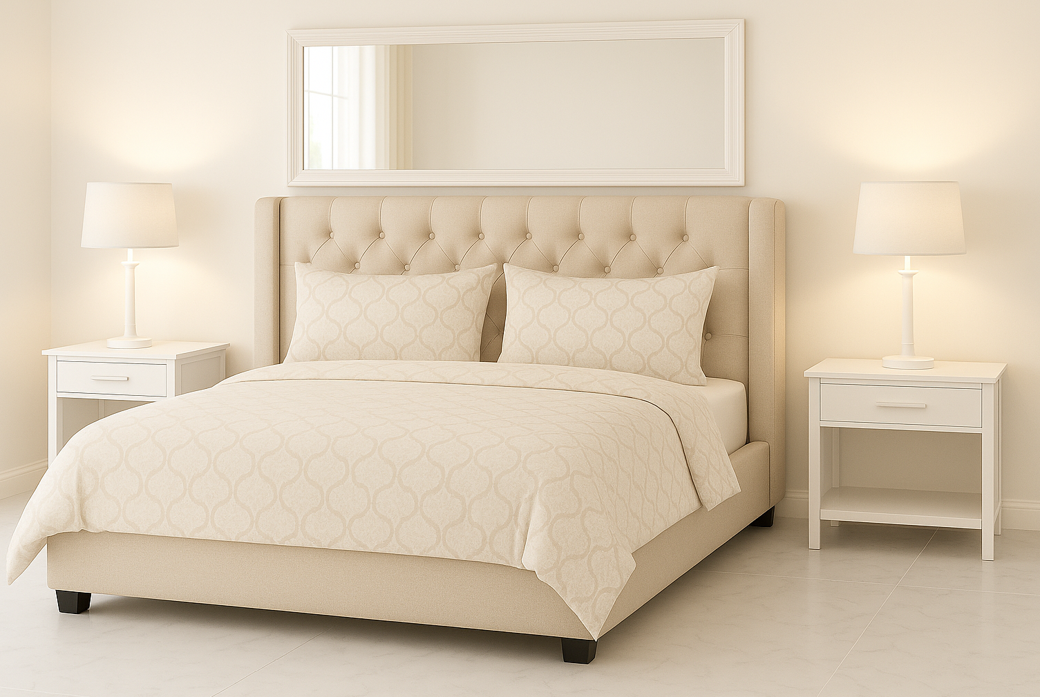 FOREVER (AUSSIE MADE) UPHOLSTERED STANDARD BASE BEDROOM COLECTION - ASSORTED FABRICS AND COLOURS - STARTING FROM  $699