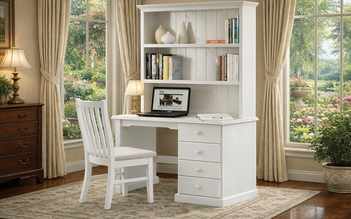 BASS (AUSSIE MADE) 4 DRAWER TIMBER DESK & HUTCH COLLECTION - ASSORTED COLOURS - STARTING FROM $999