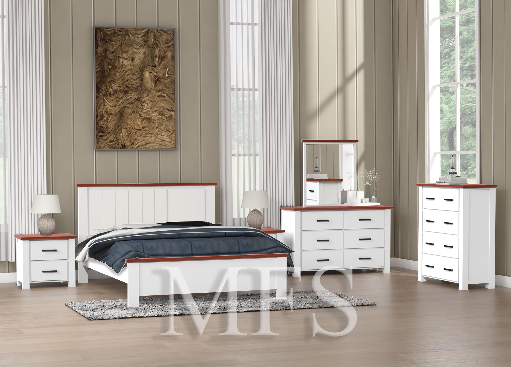 DOUBLE LIBBY (AUSSIE MADE) BED - ASSORTED PAINTED COLOURS