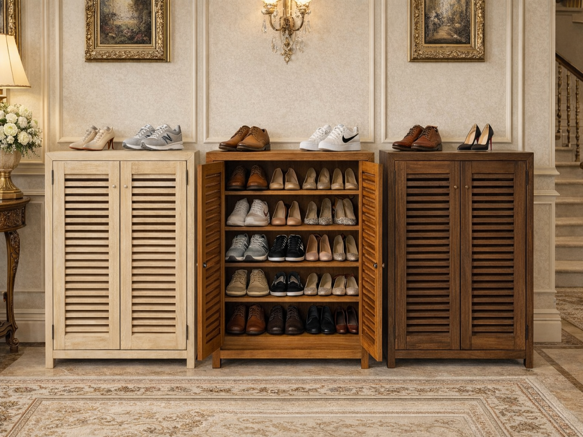 BANDY (AUSSIE MADE) SHOE CABINET WITH LATTICE DOORS COLLECTION - ASSORTED COLOURS - STARTING FROM $599