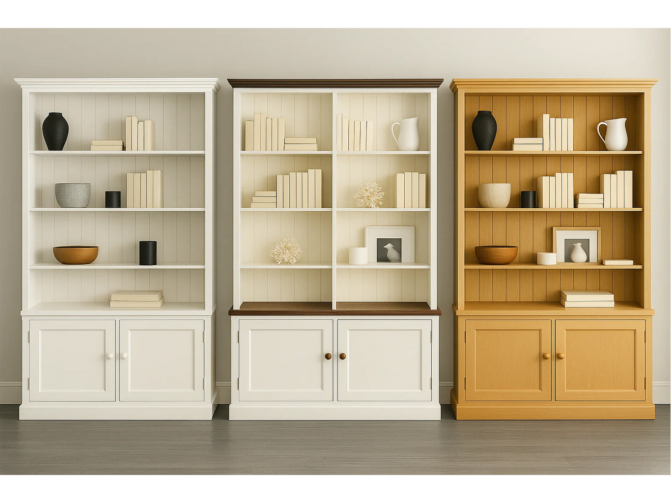 BAYSIDE (AUSSIE MADE) HIGHLINE BOOKCASE WITH DOORS COLLECTION - ASSORTED COLOURS - STARTING FROM $799
