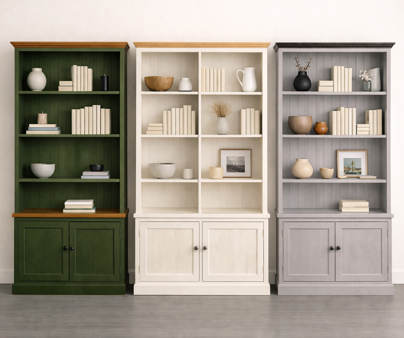 BAYSIDE (AUSSIE MADE) HIGHLINE BOOKCASE WITH DOORS COLLECTION - ASSORTED COLOURS - STARTING FROM $799