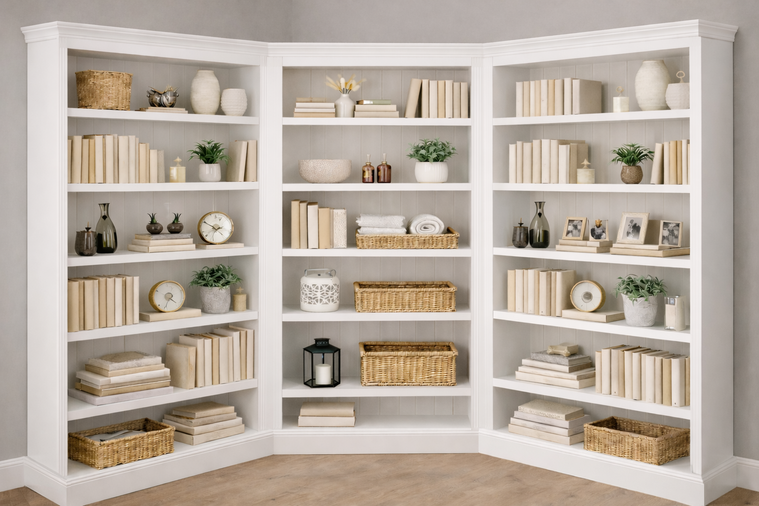 BAYSIDE (AUSSIE MADE) 3 PIECE CORNER HIGHLINE BOOKCASE COLLECTION - ASSORTED COLOURS - STARTING FROM $3499