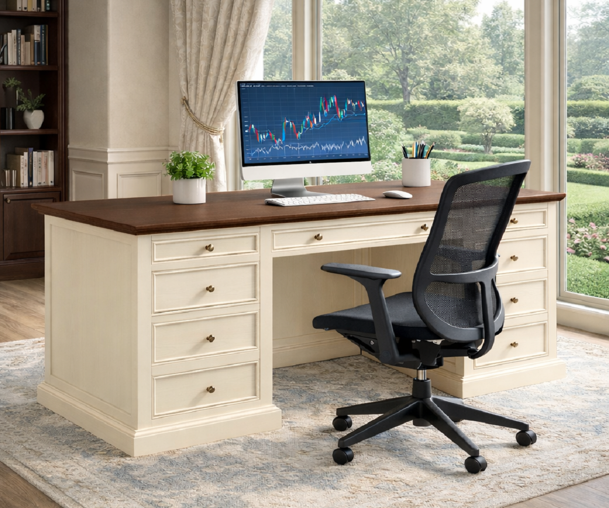 BETIS (AUSSIE MADE) 9 DRAWER DESK WITH FILING DRAWERS COLLECTION - ASSORTED COLOURS - STARTING FROM $1999