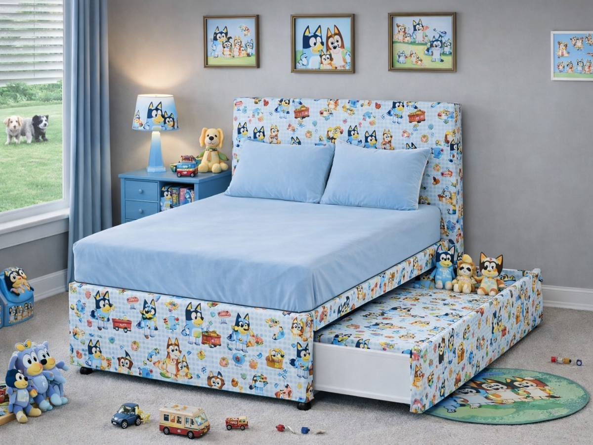 BLUEY (AUSSIE MADE) UPHOLSTERED BEDROOM COLLECTION - ASSORTED FABRICS AND COLOURS - STARTING FROM $499
