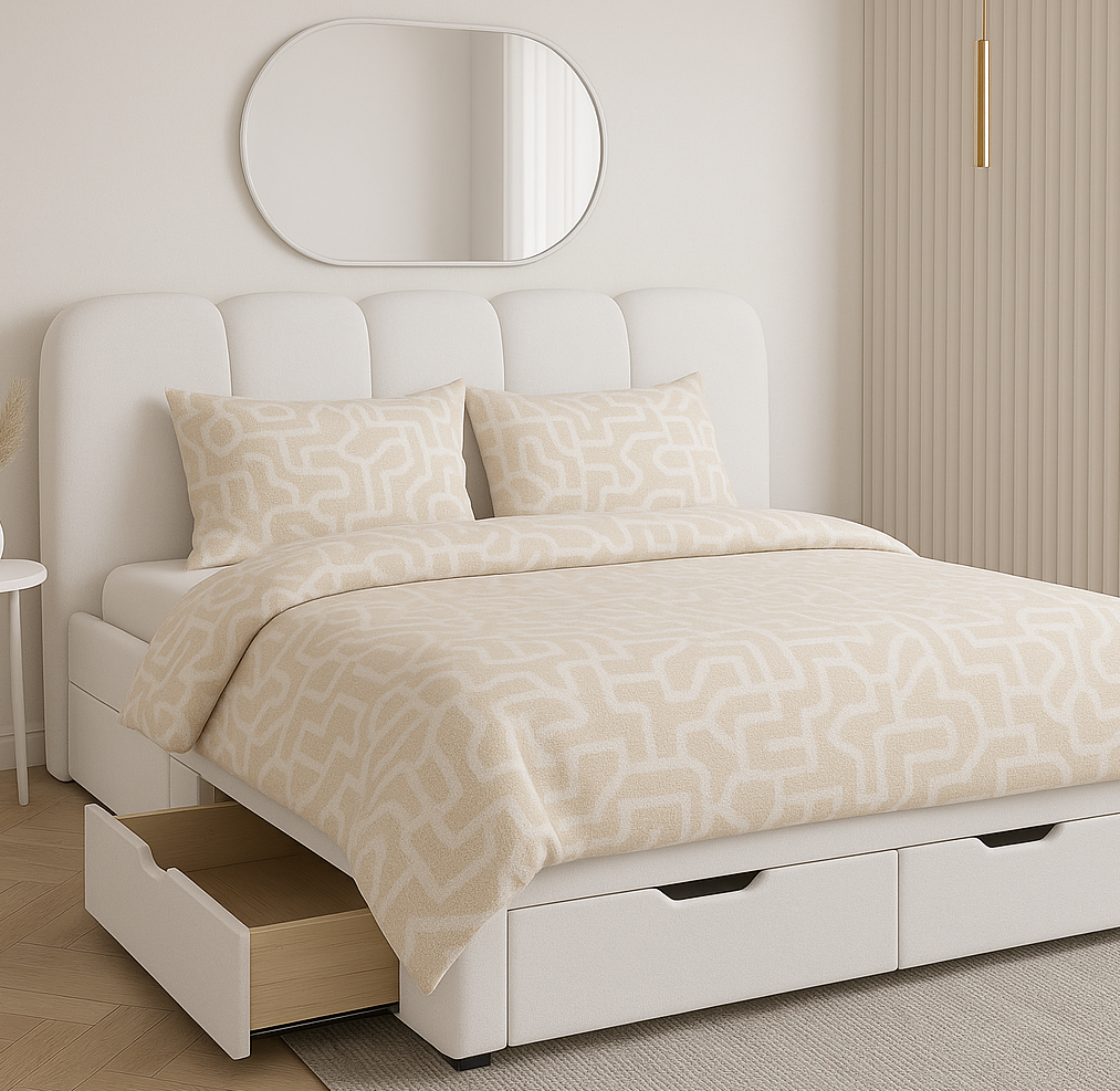 BUBBLE (AUSSIE MADE) UPHOLSTERED BEDROOM COLLECTION (DRAWERS OPTIONAL EXTRA) - ASSORTED FABRICS AND COLOURS - STARTING FROM $799