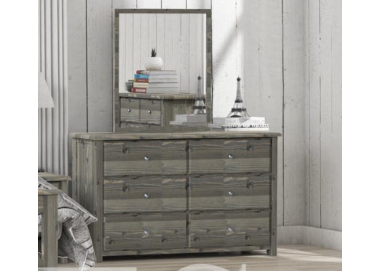 CASEY (CUSTOM MADE) 6 DRAWER DRESSING TABLE WITH MIRROR - ASSORTED COLOURS