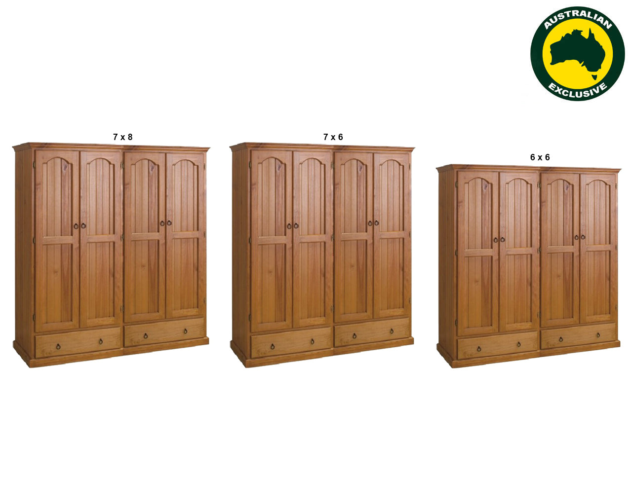 CLIO (AUSSIE MADE) DOOR WARDROBE WITH 2 DRAWER COLLECTION - ASSORTED STAINED COLOURS - STARTING FROM $1899