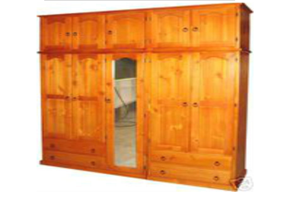 MUDGEE (AUSSIE MADE) TIMBER MULTIROBE WITH FEDERATION TOP STORAGE - 2250(H) X  2000(W) - ASSORTED COLOURS
