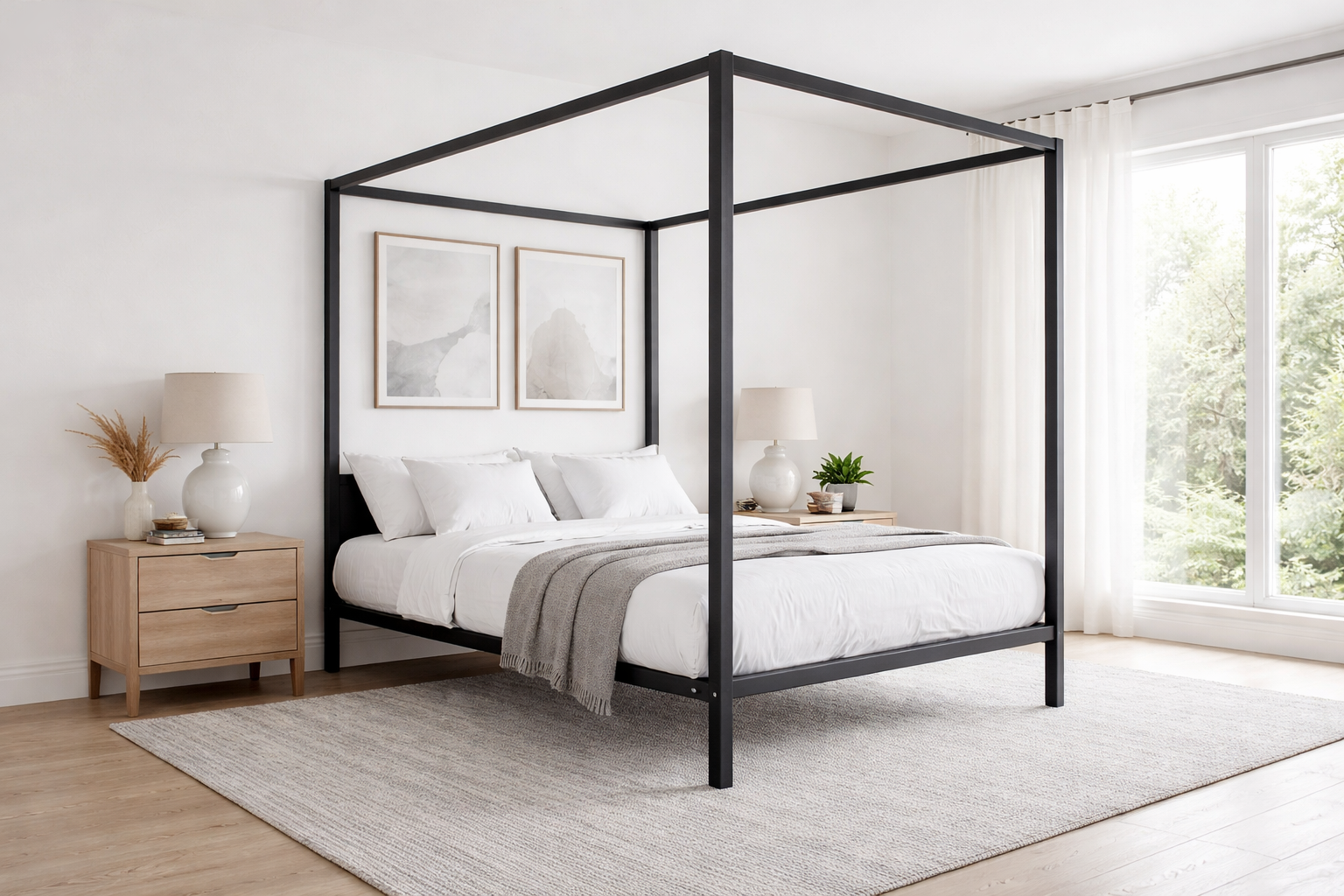 NUSA (AUSSIE MADE) METAL 4 POSTER BEDROOM COLLECTION - ASSORTED COLOURS