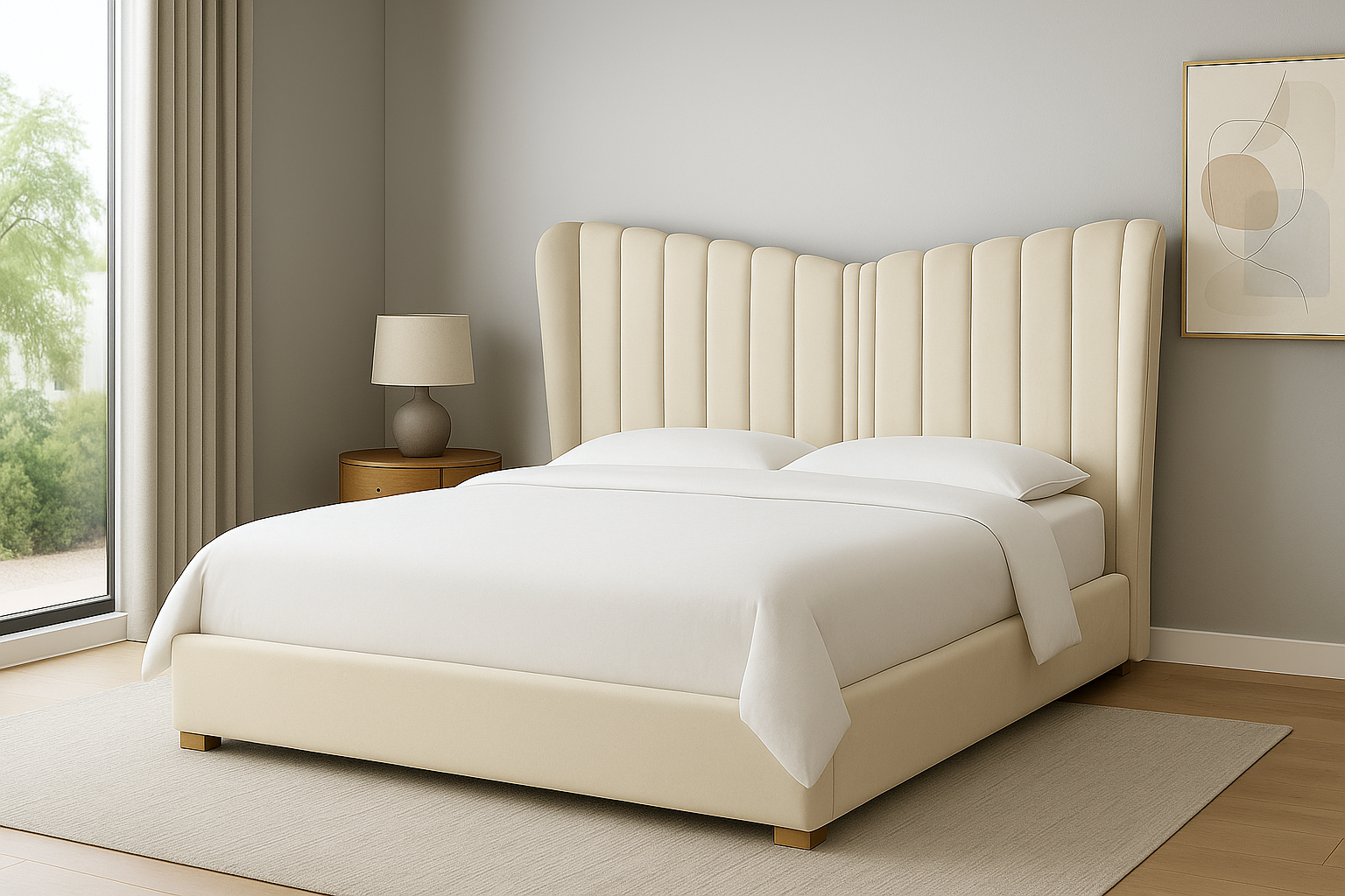 REAL (AUSSIE MADE) UPHOLSTERED BEDROOM COLLECTION – ASSORTED FABRICS & COLOURS - STARTING FROM $1299