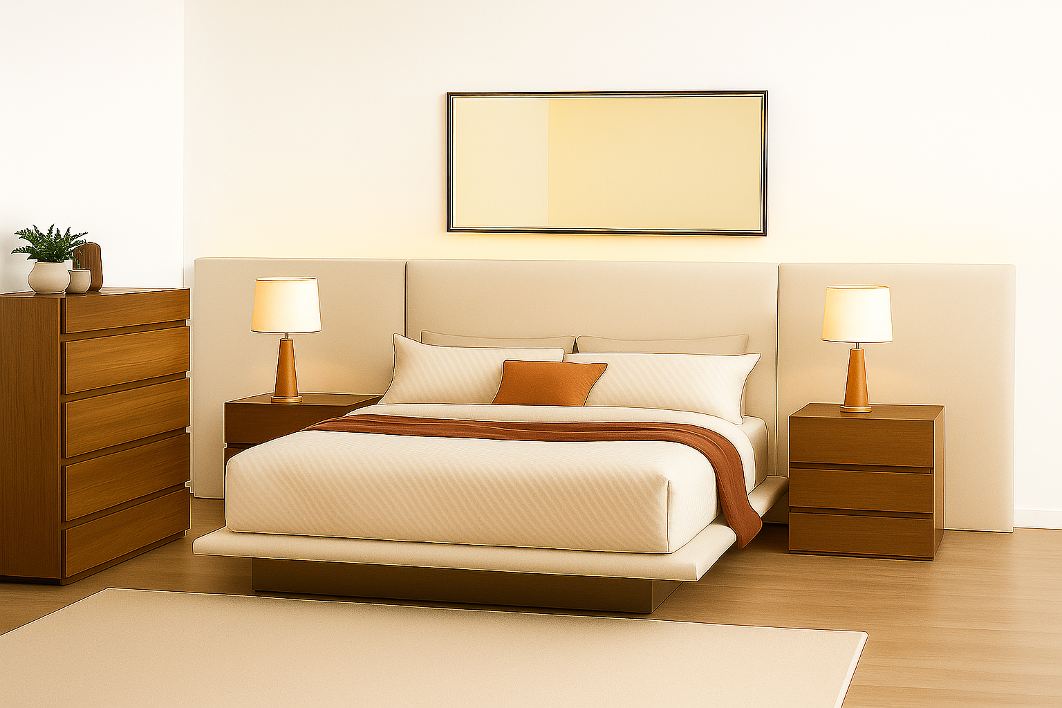 LUNAR (AUSSIE MADE) UPHOLSTERED EXTENDED BEDROOM COLLECTION – ASSORTED FABRICS & COLOURS - STARTING FROM $1999