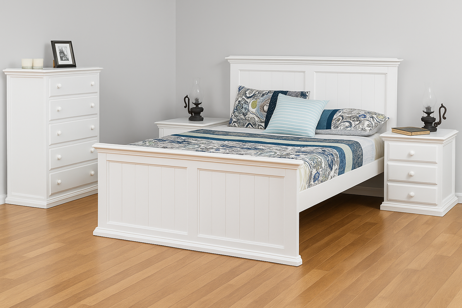 ANNISTON (AUSSIE MADE) BEDROOM COLLECTION - ASSORTED PAINTED COLOURS - STARTING FROM $1199