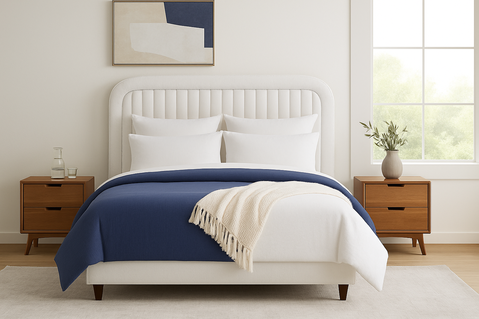 TUCKERED (AUSSIE MADE) UPHOLSTERED BEDROOM COLLECTION – ASSORTED FABRICS & COLOURS - STARTING FROM $399