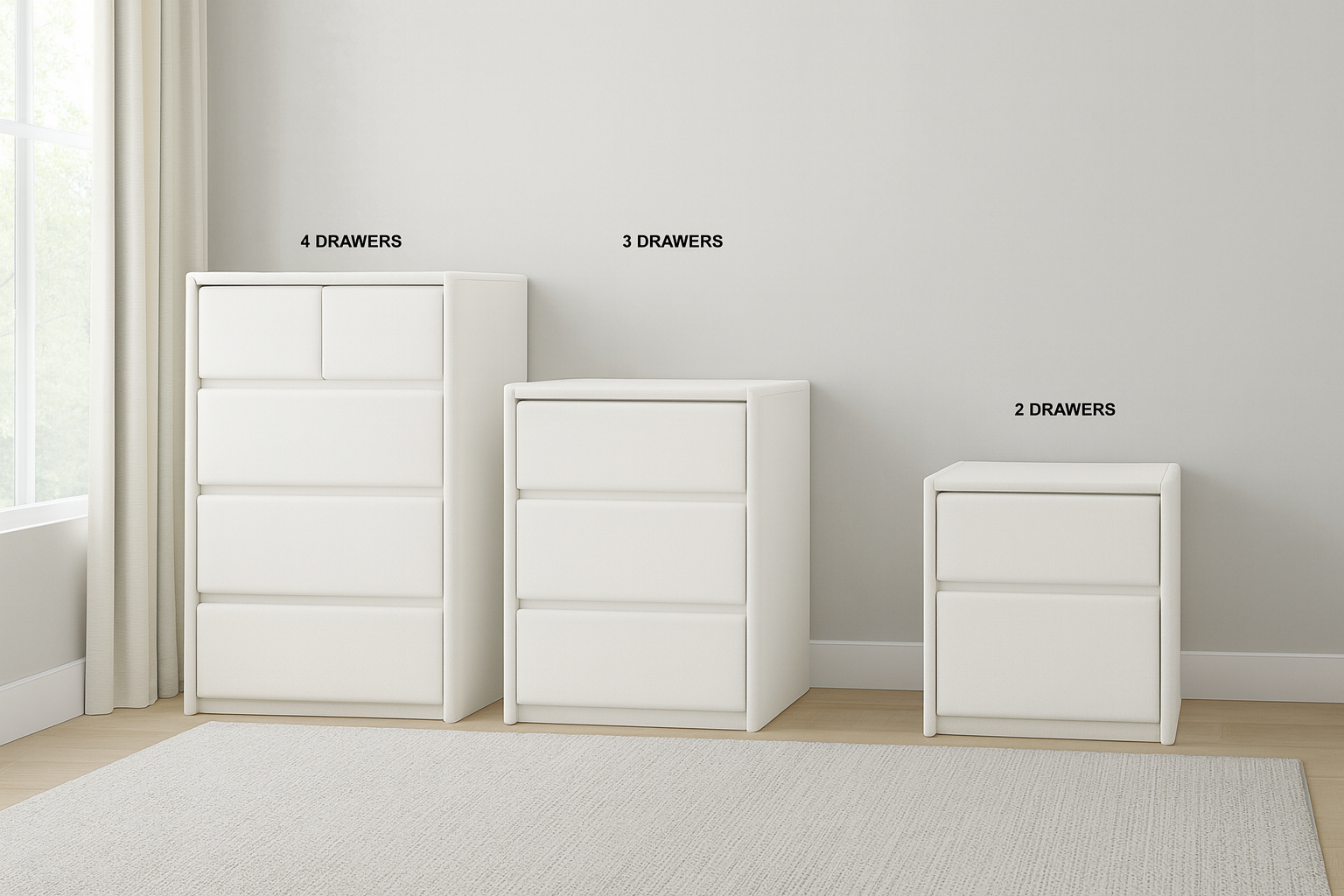 AVALON (AUSSIE MADE) FABRIC BEDSIDE TABLE COLLECTION - ASSORTED PAINTED COLOURS