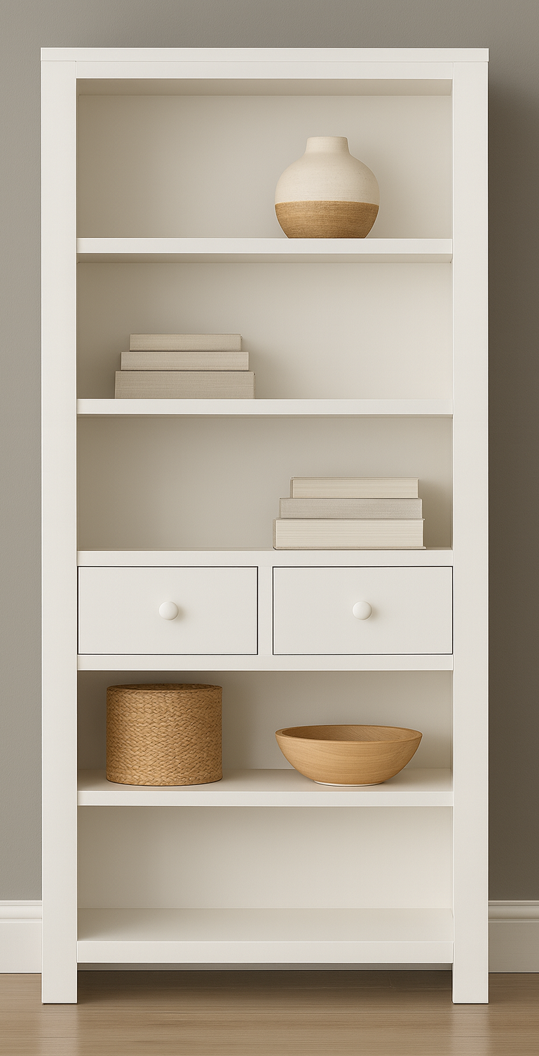 MELBOURNE (AUSSIE MADE) HIGHLINE BOOKCASE WITH 2 DRAWERS - ASSORTED COLOURS - STARTING FROM $899
