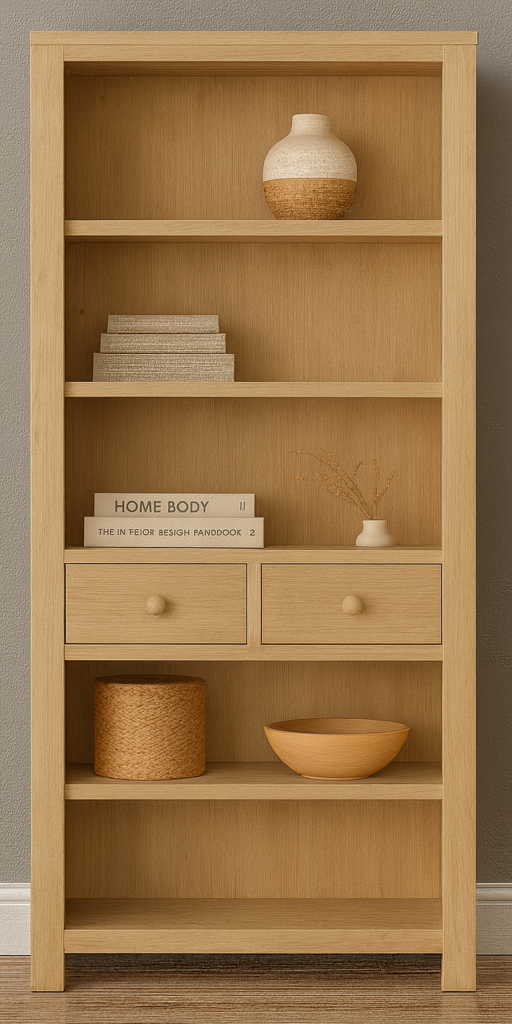 MELBOURNE (AUSSIE MADE) HIGHLINE BOOKCASE WITH 2 DRAWERS - ASSORTED COLOURS - STARTING FROM $899