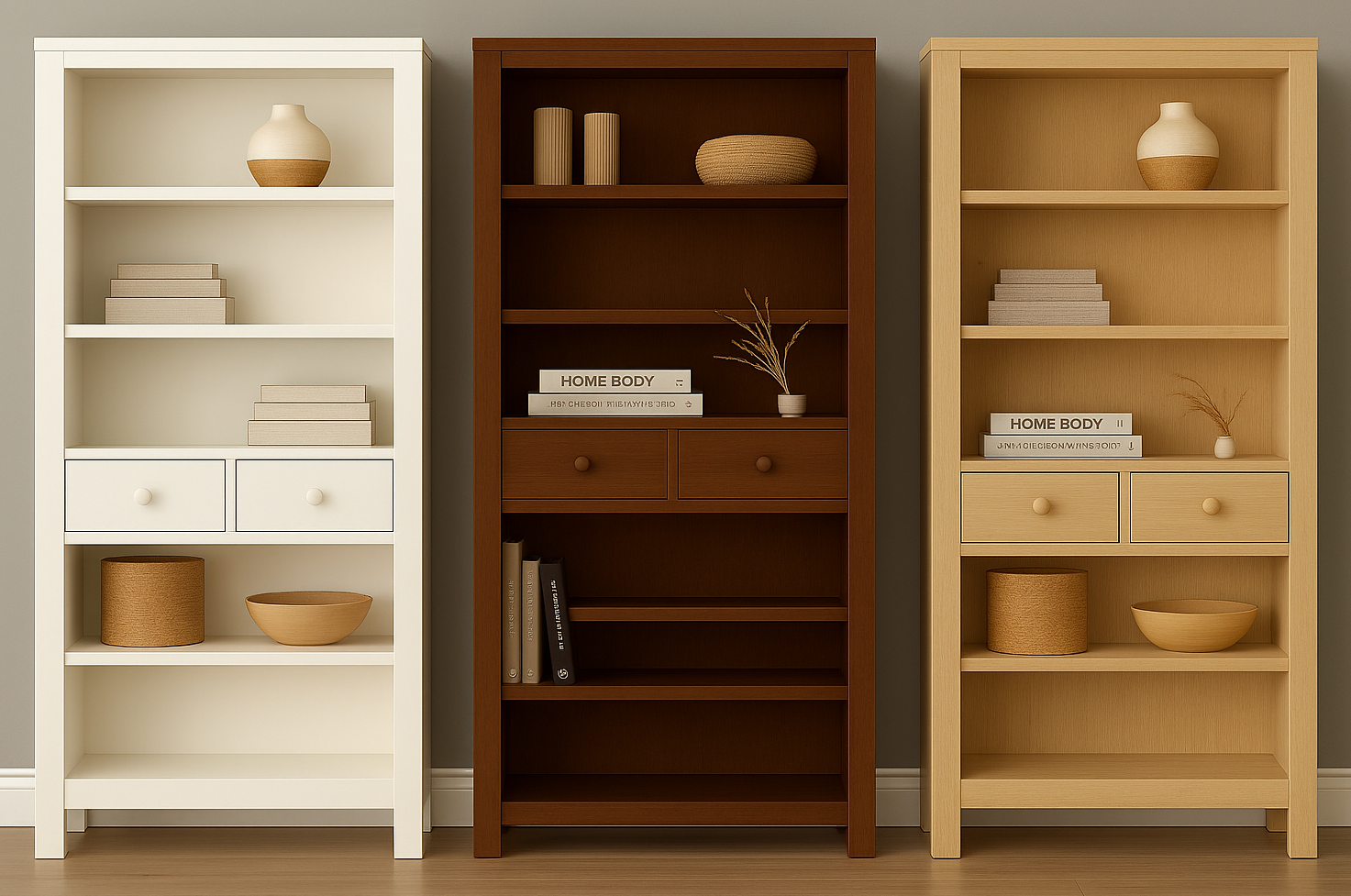 MELBOURNE (AUSSIE MADE) HIGHLINE BOOKCASE WITH 2 DRAWERS - ASSORTED COLOURS - STARTING FROM $899