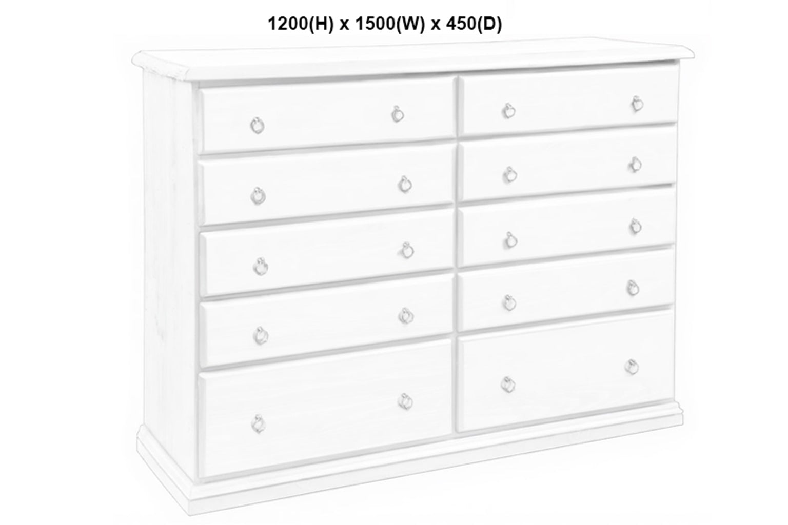 CRONULLA (AUSSIE MADE) 10 DRAWER CHEST COLLECTION - ASSORTED PAINTED COLOURS - STARTING FROM $1699