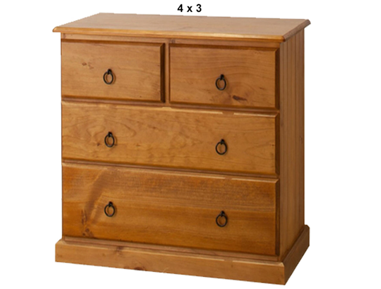CRYSTAL (AUSSIE MADE) 4 DRAWER LOWBOY COLLECTION - ASSORTED STAINED COLOURS - STARTING FROM $599