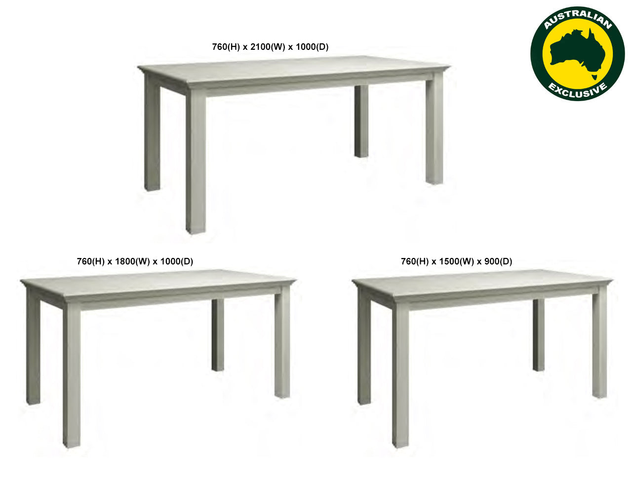 DELAN (AUSSIE MADE) DINING TABLE COLLECTION - ASSORTED PAINTED COLOURS - STARTING FROM $799