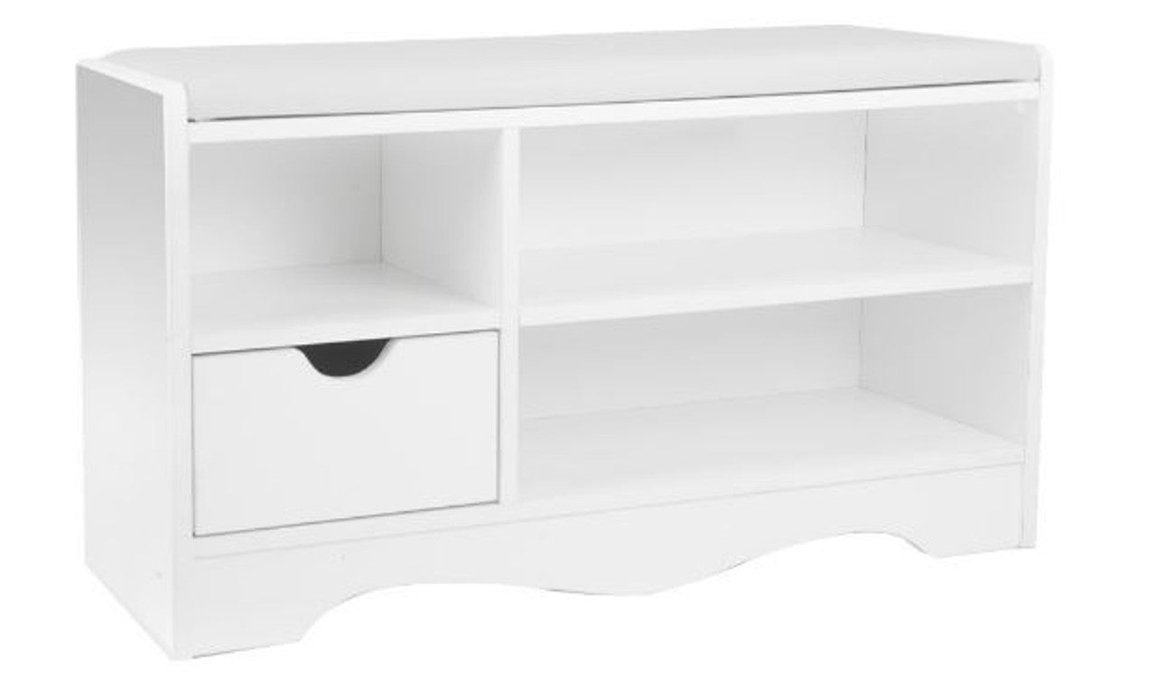 WENDY SHOE RACKS / BENCH WITH 1 STORAGE DRAWER - 450(H) x 800(W) -  ASSORTED COLOURS