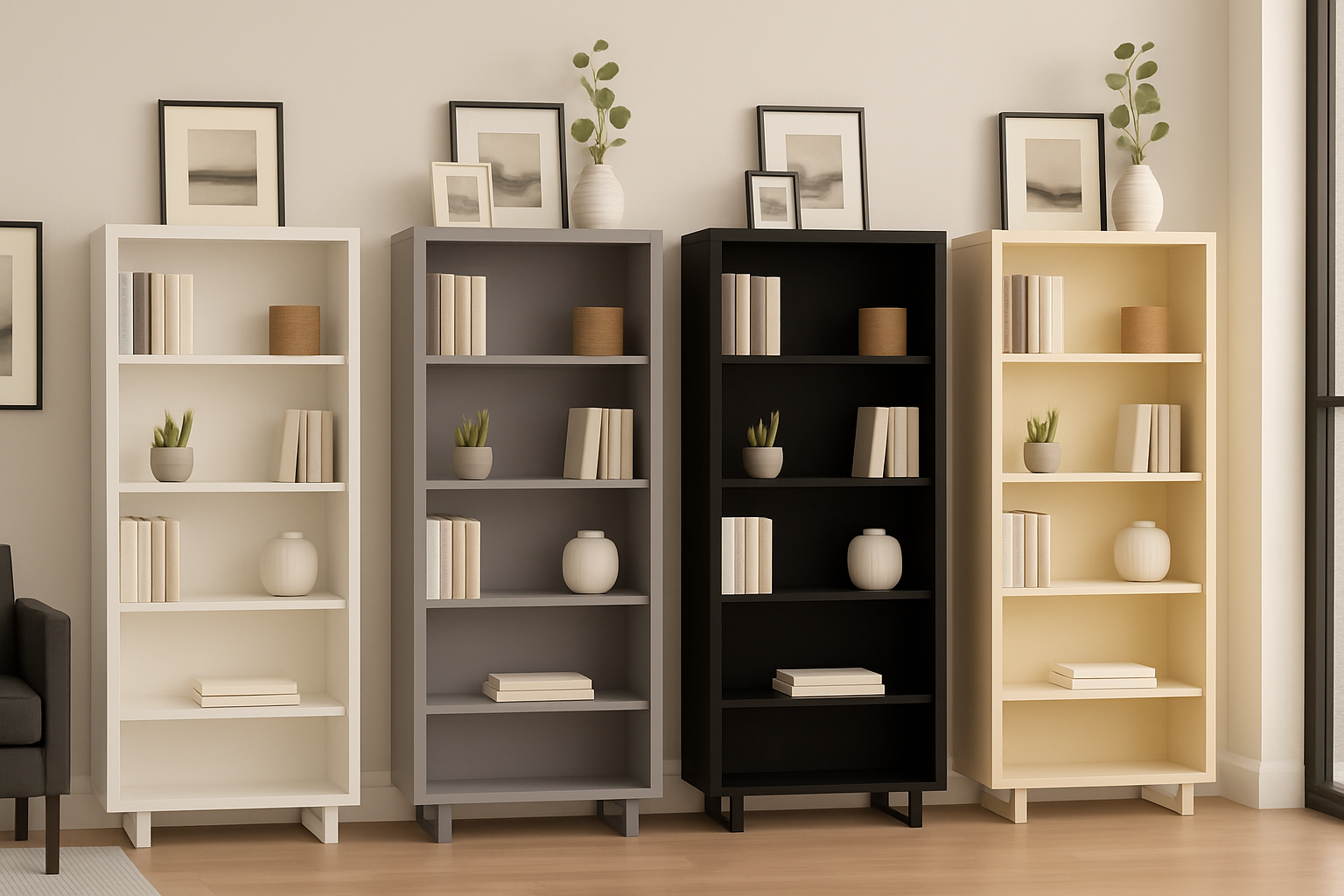 CARNEGIE (AUSSIE MADE) HIGHLINE BOOKCASE COLLECTION - ASSORTED PAINTED COLOURS - STARTING FROM $799