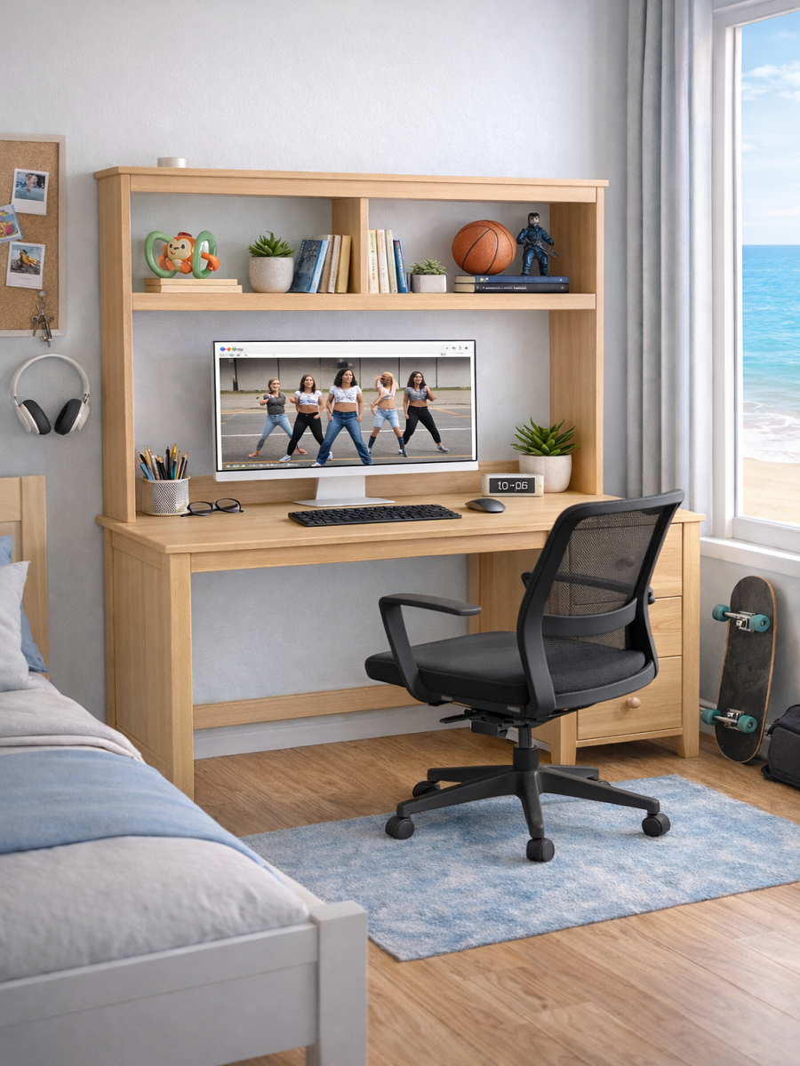 DICKERY (AUSSIE MADE) 3 DRAWER DESK + HUTCH (REVERSIBLE) - ASSORTED COLOURS - STARTING FROM $999