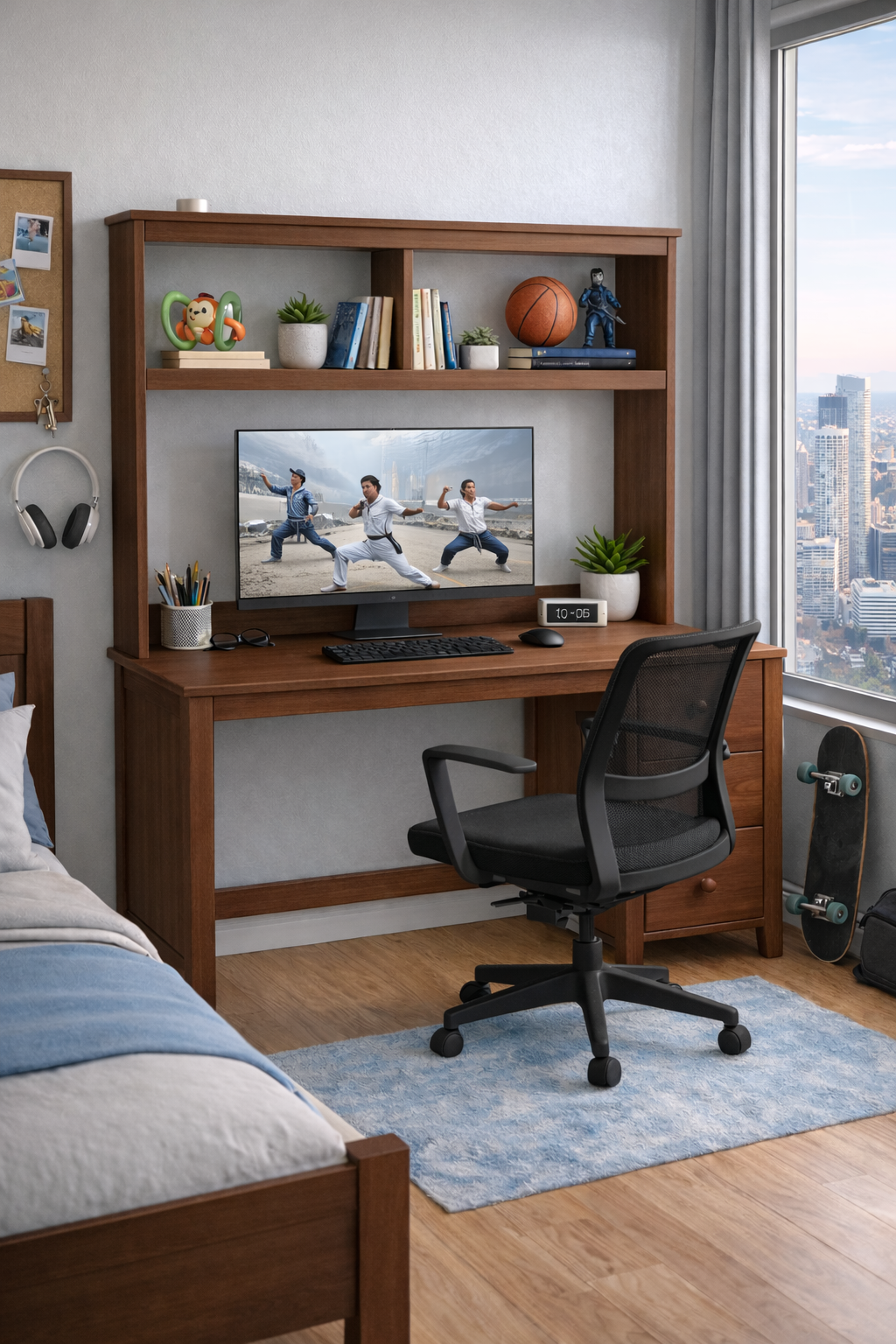 DICKERY (AUSSIE MADE) 3 DRAWER DESK + HUTCH (REVERSIBLE) - ASSORTED COLOURS - STARTING FROM $999