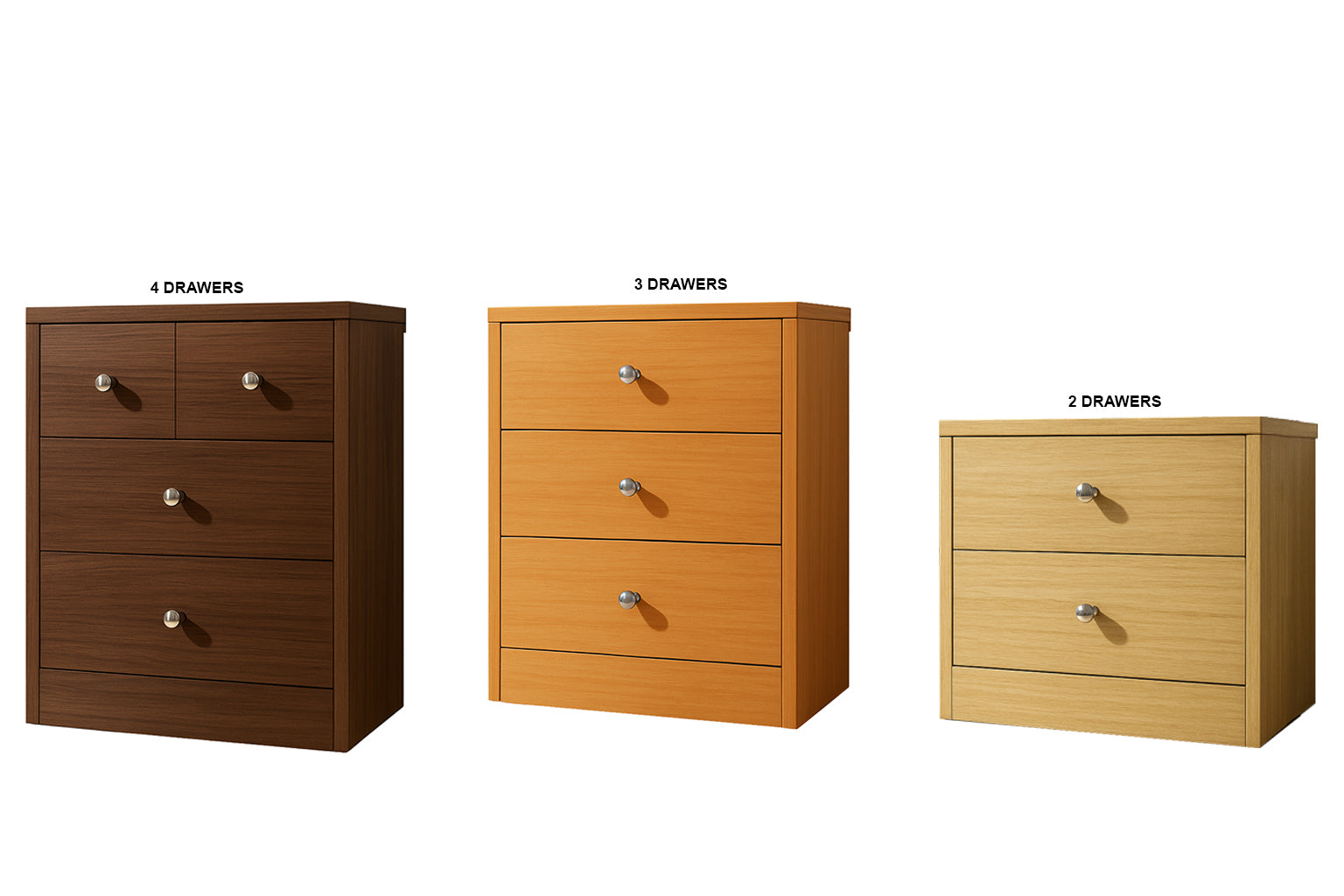 DIGGERS (AUSSIE MADE) BEDSIDE COLLECTION  - ASSORTED STAINED COLOURS - STARTING FROM $399