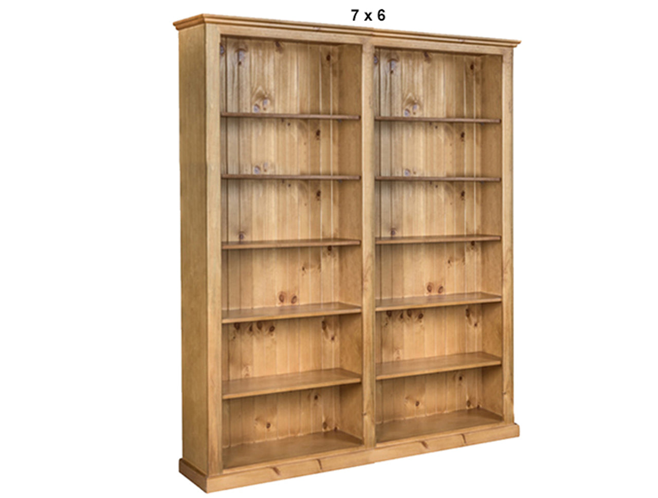 DOUBLEBAY (AUSSIE MADE) 70MM FACINGS BOOKCASE (3 SECTIONS) PIGEON PAIRED COLLECTION - ASSORTED STAINED COLOURS - STARTING FROM $1199