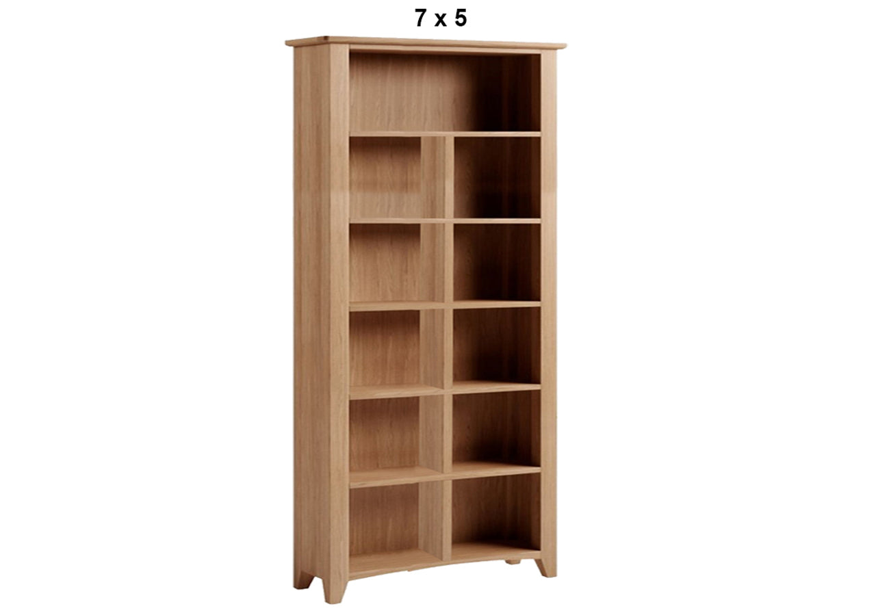 ELEGANCE (AUSSIE MADE) HIGHLINE STANDARD BOOKCASE COLLECTION - TASMANIA OAK COMBINATION - ASSORTED STAINED COLOURS - STARTING FROM $899