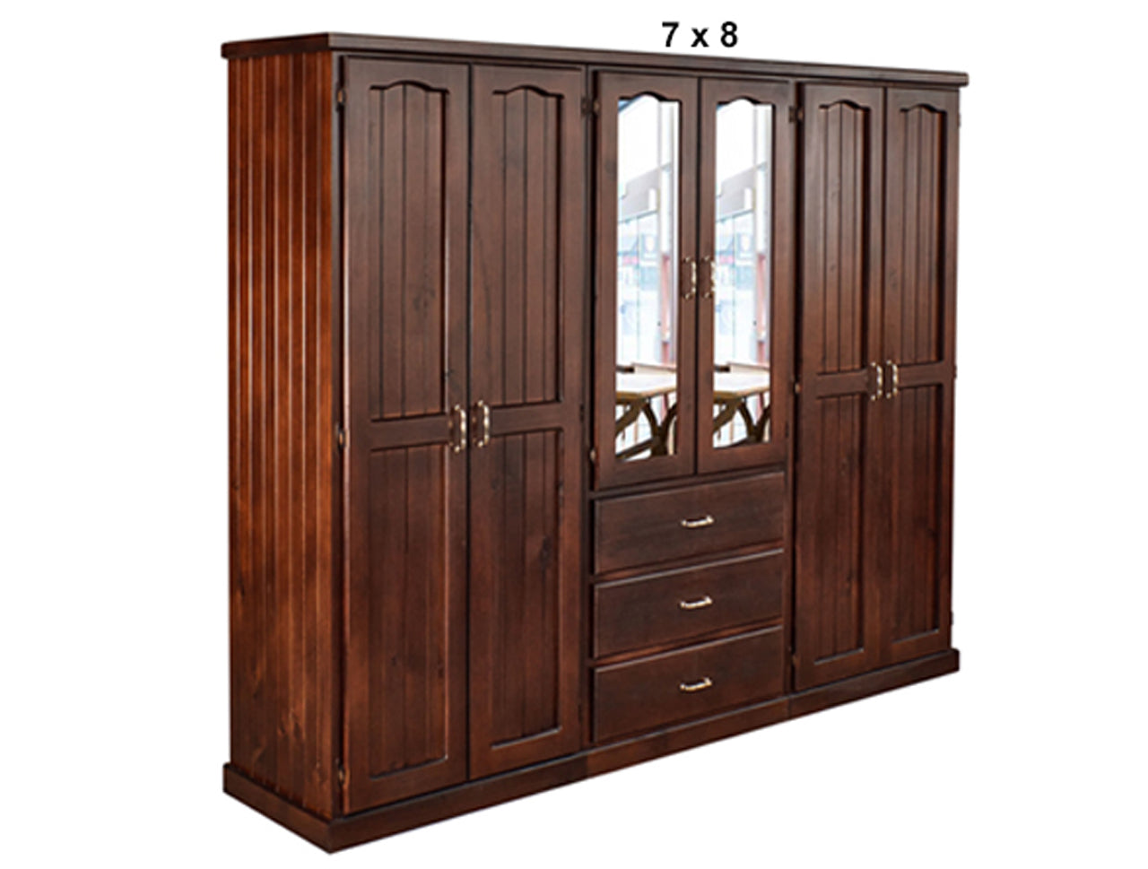 EMPIRE GAD (AUSSIE MADE) 3 PIECE (4 SECTIONS) MULTI-ROBE WITH 6 DOORS / 3 DRAWERS COLLECTION  - ASSORTED STAINED COLOURS - STARTING FROM $2599