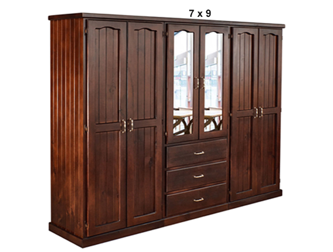 EMPIRE GAD (AUSSIE MADE) 3 PIECE (4 SECTIONS) MULTI-ROBE WITH 6 DOORS / 3 DRAWERS COLLECTION  - ASSORTED STAINED COLOURS - STARTING FROM $2599