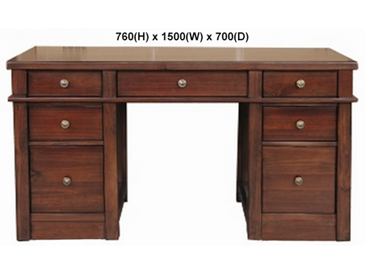 FABULOS (AUSSIE MADE) 7 DRAWER DESK WITH FILING DRAWERS COLLECTION - ASSORTED STAINED COLOURS - STARTING FROM $1599