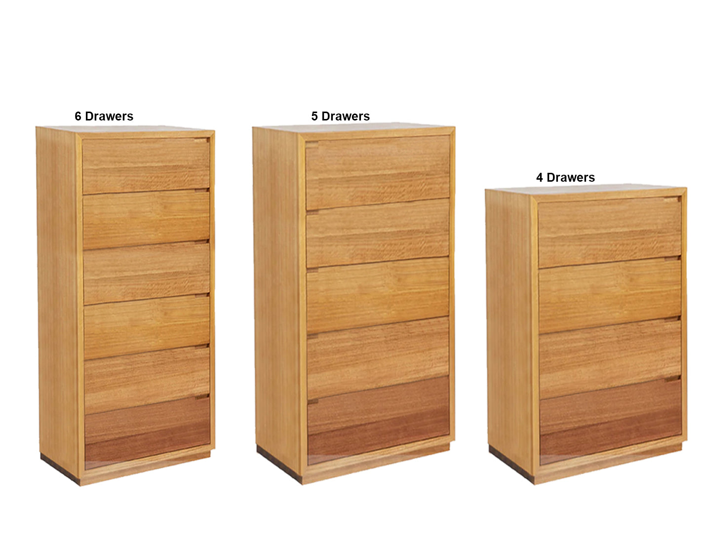 LINCOLN (AUSSIE MADE) NARROWBOY / LINGERIE CHEST - TASSIE OAK COMBINATION - ASSORTED STAINED COLOURS