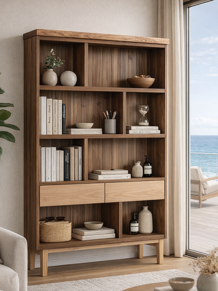 FITCH (AUSSIE MADE) STAGGERED HIGHLINE BOOKCASE WITH DRAWERS COLLECTION - ASSORTED COLOURS - STARTING FROM $999 (Copy)