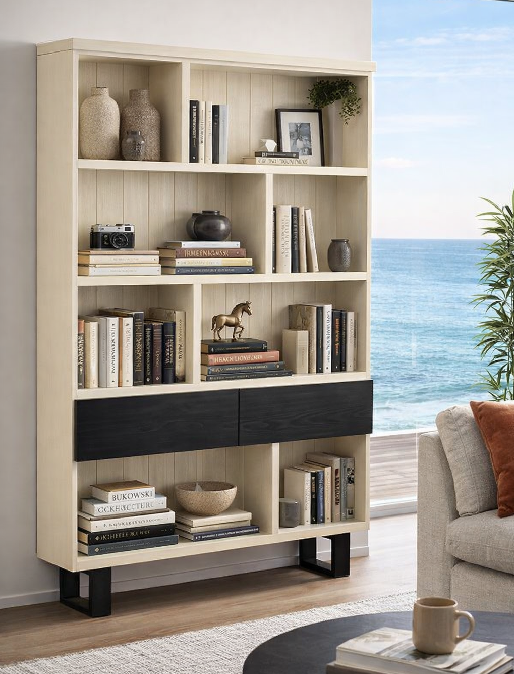 FITCH (AUSSIE MADE) STAGGERED HIGHLINE BOOKCASE WITH DRAWERS COLLECTION - ASSORTED COLOURS - STARTING FROM $999 (Copy)