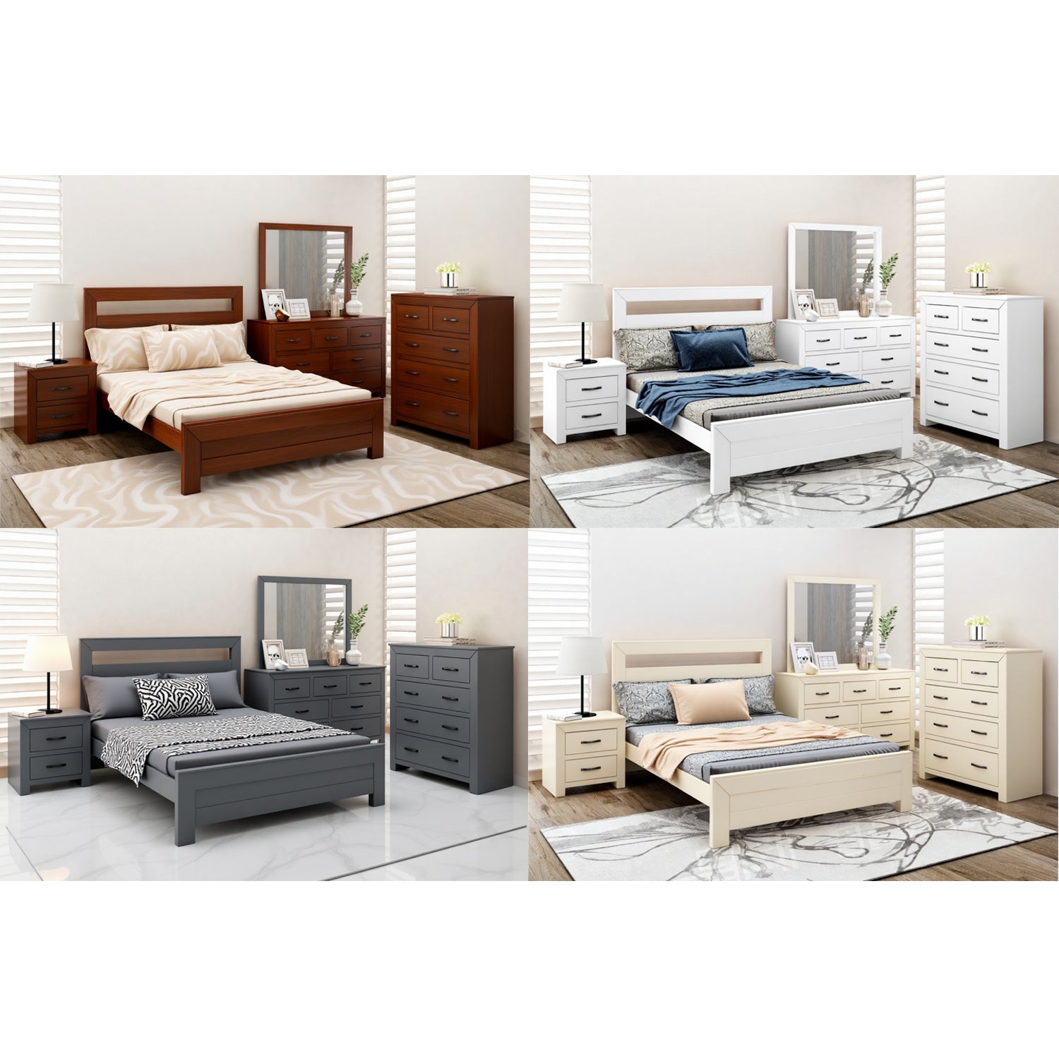 FRANK (AUSSIE MADE) BEDROOM COLLECTION - ASSORTED STAINED COLOURS - STARTING FROM $2499