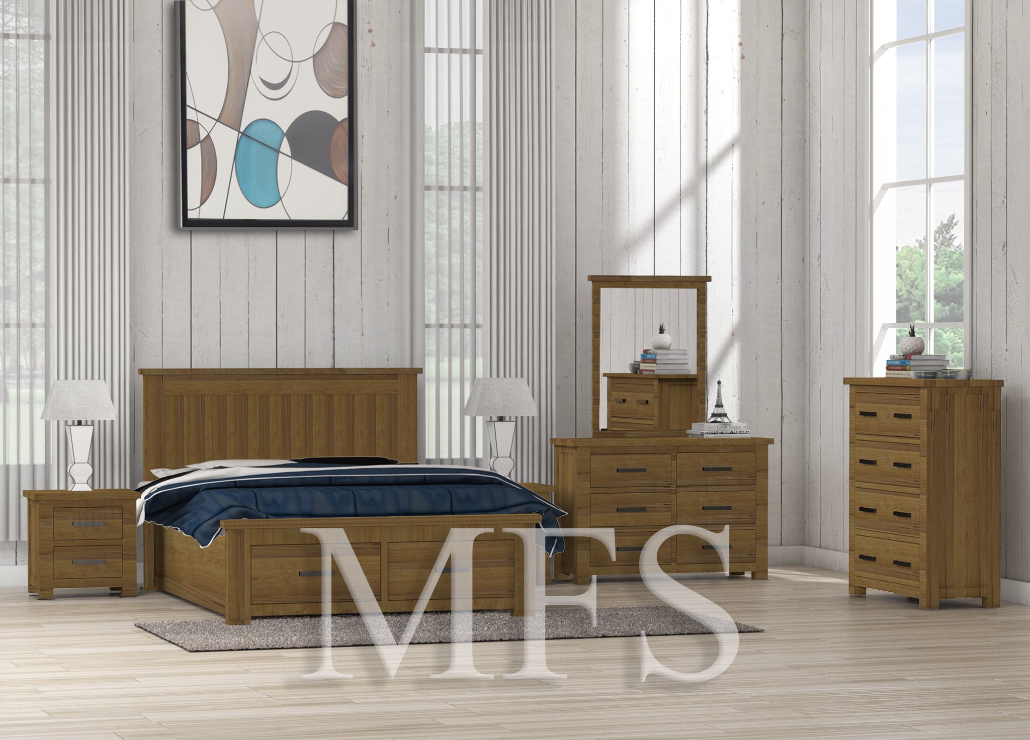 SINGLE OR KING SINGLE HAMERTON (CUSTOM MADE) 3 PIECE (TALLBOY) BEDROOM SUITE - ASSORTED COLOURS