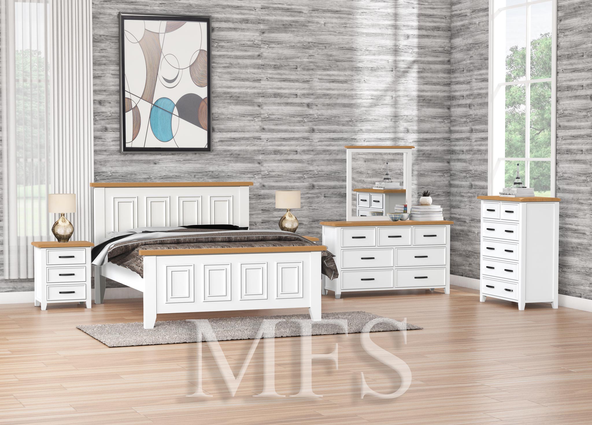 KING SYDNEYSIDE (AUSSIE MADE) 4 PIECE (TALLBOY) BEDROOM SUITE - TWO TONE - ASSORTED COLOURS
