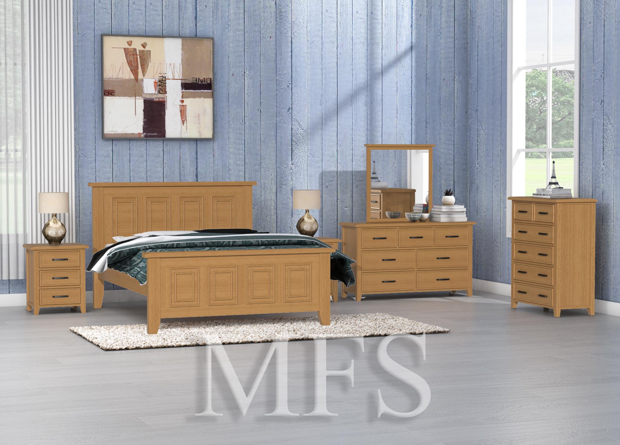 DOUBLE SYDNEYSIDE (AUSSIE MADE) TIMBER BED - TASSIE OAK COMBINATION - ASSORTED COLOURS